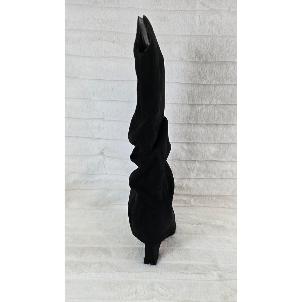 Nine West Amazin2 Black Suede Pointed Toe Slouch High Boots Size 7M - Picture 3 of 7